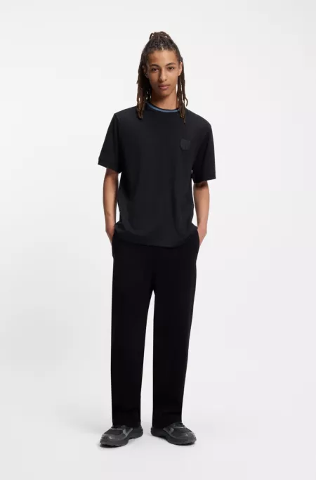 Heel-spoiler trainers with faux-suede accents