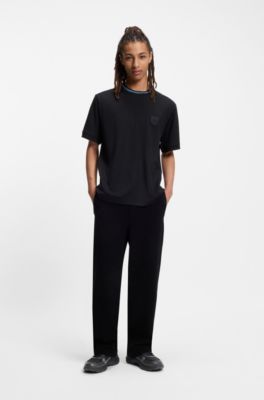 Baskets &agrave; d&eacute;tails sur le talon et finitions en similicuir su&eacute;d&eacute;, Noir