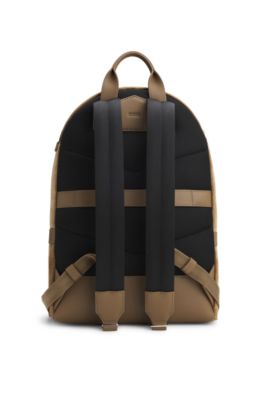 Backpack in monogram-embossed suede, Khaki