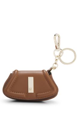 Ariell key ring with gold-tone hardware, Brown