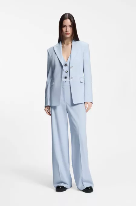 Wide-leg trousers in stretch fabric