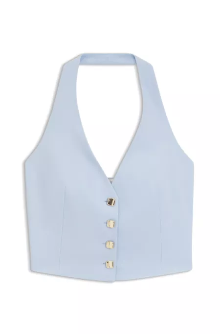 Slim-fit waistcoat with halterneck