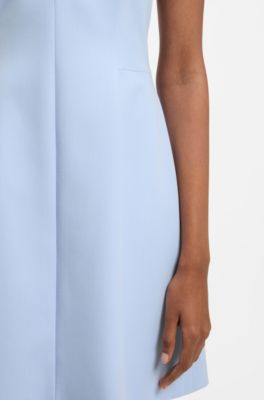 V-neck dress with seam details, Light Blue