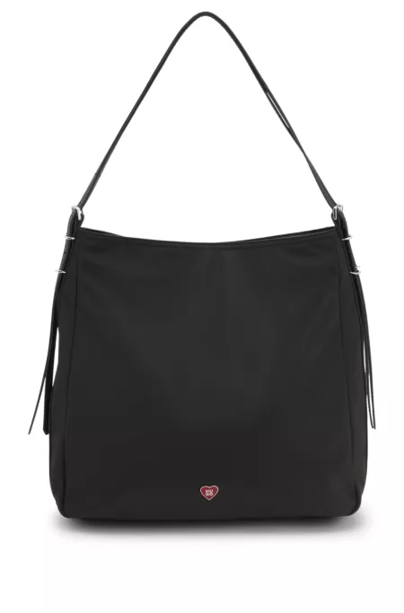 Shoulder bag with stacked logo