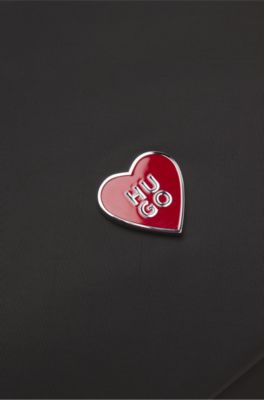 Sac &agrave; bandouli&egrave;re avec logo revisit&eacute;, Noir