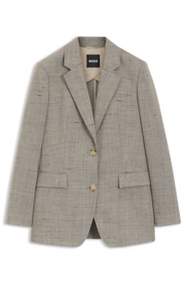 Regular-fit blazer in a wool blend, Patterned