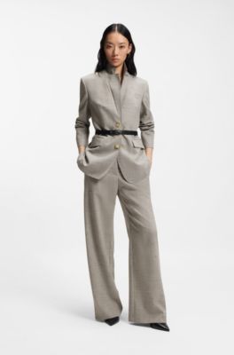 Regular-fit blazer in a wool blend, Patterned
