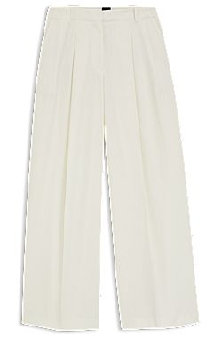 Pantalon coupe décontractée en laine mélangée