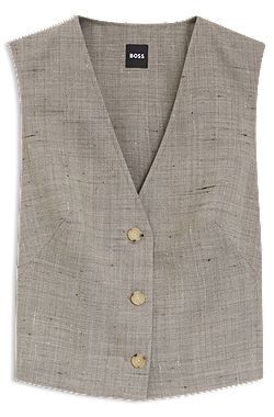 Cropped waistcoat in a wool blend