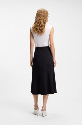 Sleeveless slim-fit blouse in a cotton blend, White