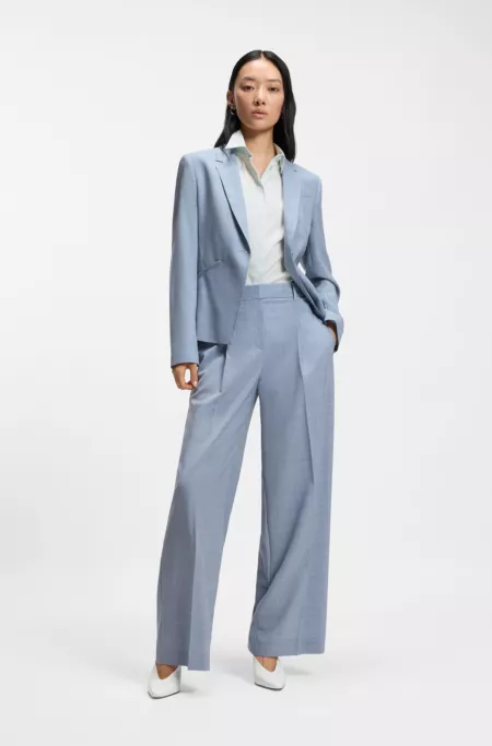 Sleeveless slim-fit blouse in a cotton blend