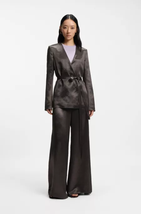 Relaxed-fit trousers in lustrous twill