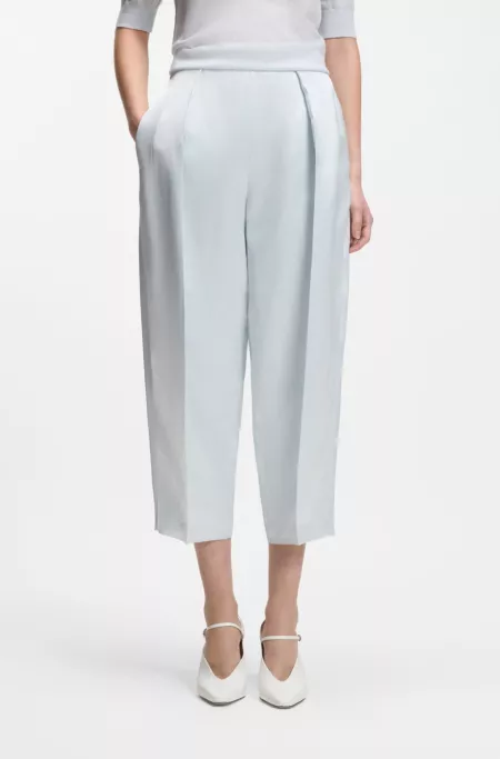 Relaxed-fit trousers in soft sateen