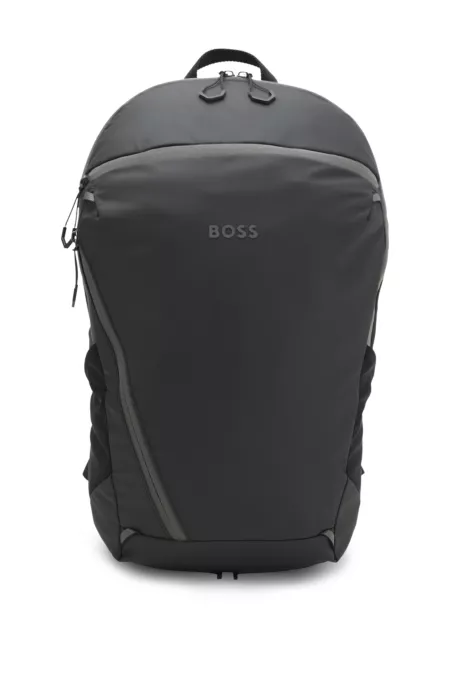 Faux-leather backpack with reflective details