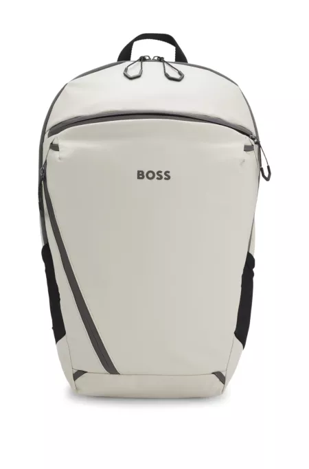 Faux-leather backpack with reflective details