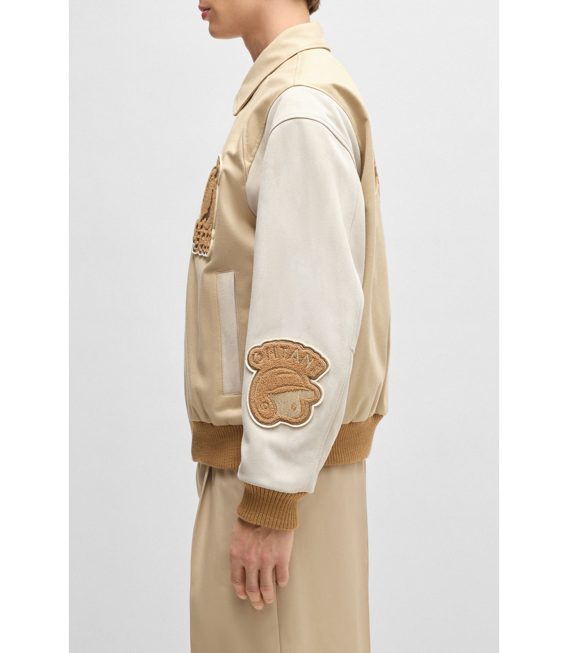 BOSS アイボリー パデッドジャケット BOSS - BOSS x Shohei Ohtani varsity jacket with special artwork