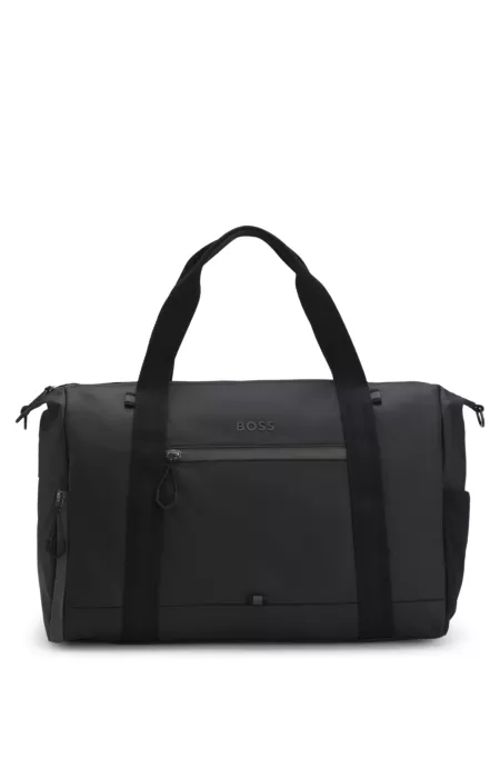 Reflective-detail holdall in faux leather