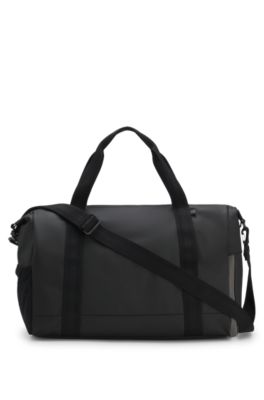 Reflective-detail holdall in faux leather, Black