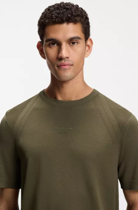 Porsche x BOSS short-sleeved sweater with logo print