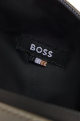 Reflective-detail reporter bag in faux leather, Light Beige