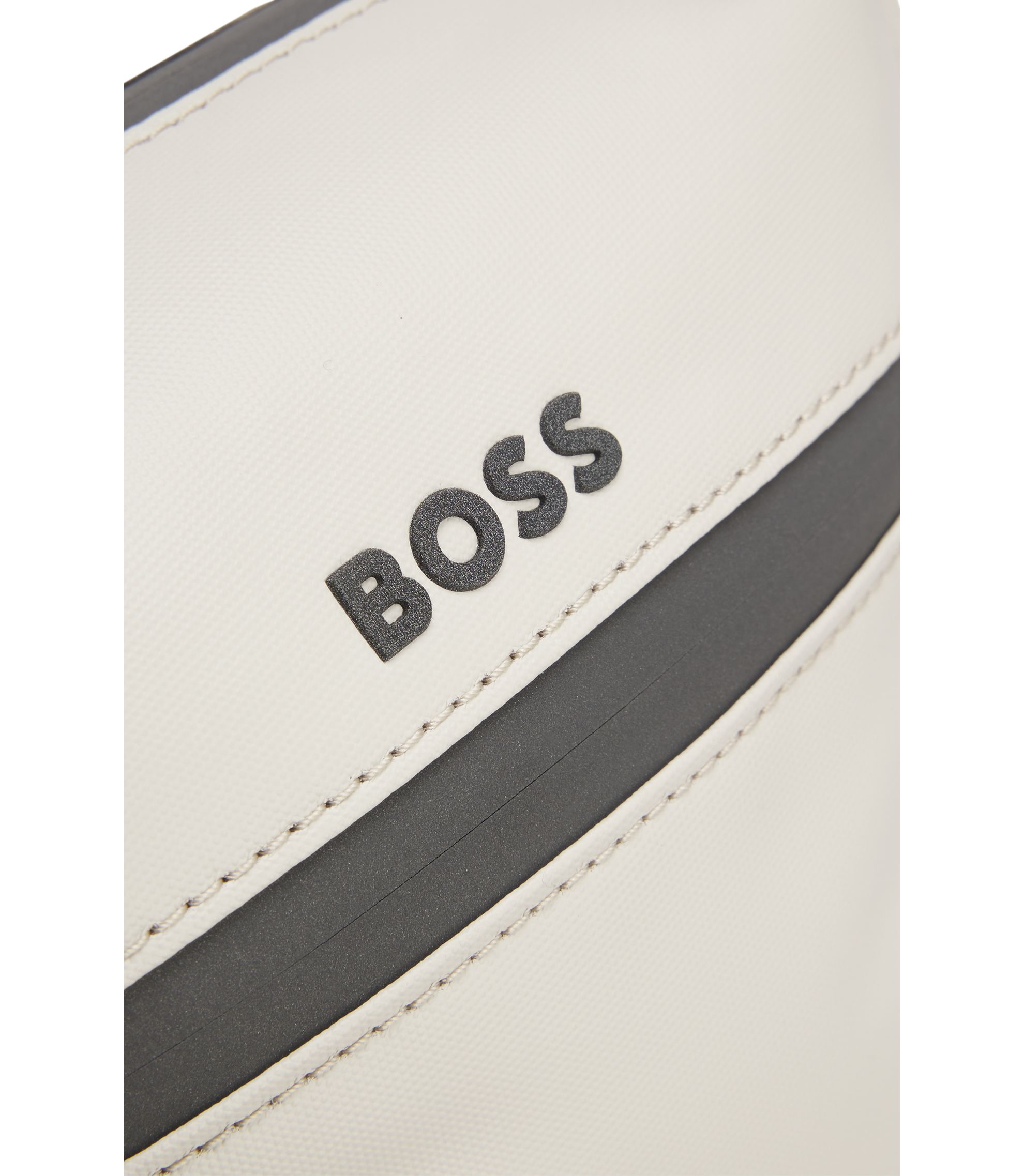 BOSS - Reflective-detail reporter bag in faux leather - Light Beige