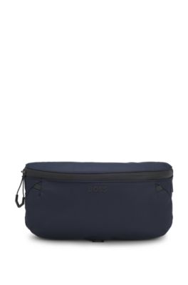 Sac ceinture en similicuir avec fermetures &eacute;clair r&eacute;fl&eacute;chissantes, Bleu fonc&eacute;