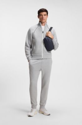 Sac ceinture en similicuir avec fermetures &eacute;clair r&eacute;fl&eacute;chissantes, Bleu fonc&eacute;