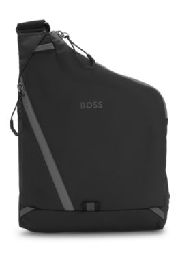 Mochila de piel sint&eacute;tica con detalles reflectantes, Negro