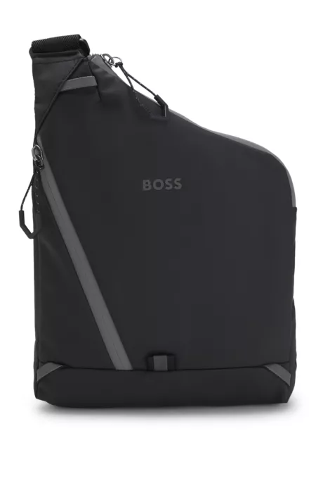 Faux-leather backpack with reflective details