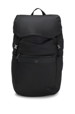 Sac &agrave; dos en twill avec logo revisit&eacute;, Noir