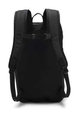 Mochila de sarga con logo apilado, Negro