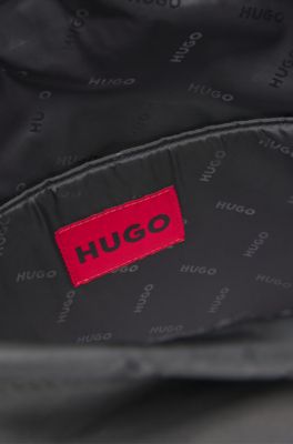 Sac &agrave; dos en twill avec logo revisit&eacute;, Noir