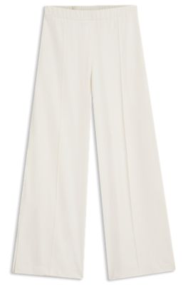 Relaxed-fit trousers with wide leg, White