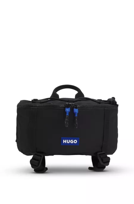 Belt bag with blue logo label