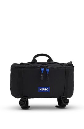 Belt bag with blue logo label
