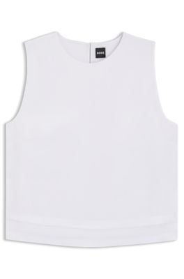 Layered top with open back, White