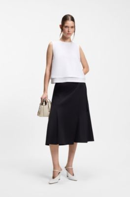 Layered top with open back, White