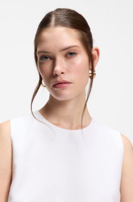 Layered top with open back, White