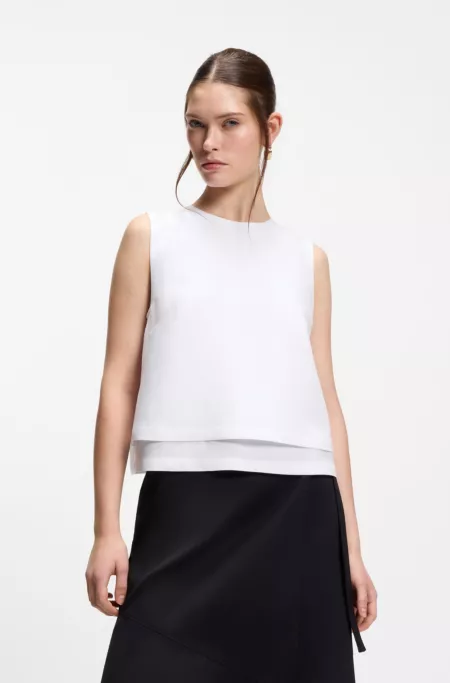 Layered top with open back