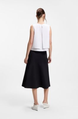 Top &agrave; superposition avec dos ouvert, Blanc