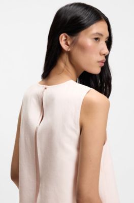 Layered top with open back, light pink