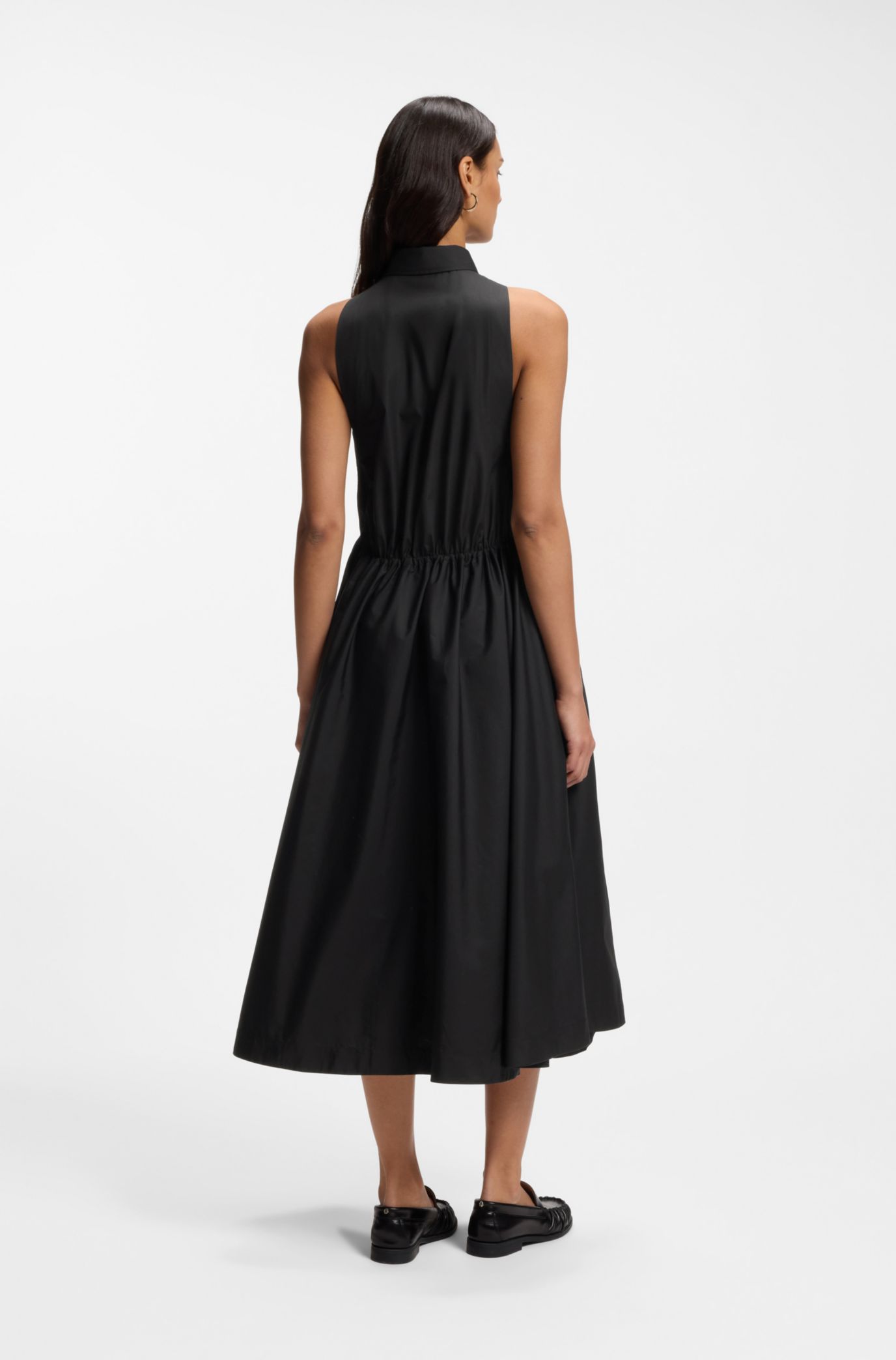 fitted waist poplin dress Oscar de La Renta Feather Cotton Poplin Dress