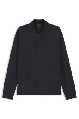 Framed-zip sweatshirt with waffle structure, Dark Blue