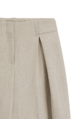 Regular-fit trousers in a herringbone linen blend, Patterned