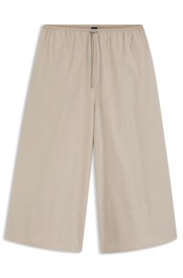 Relaxed-fit trousers in taffeta, Light Beige