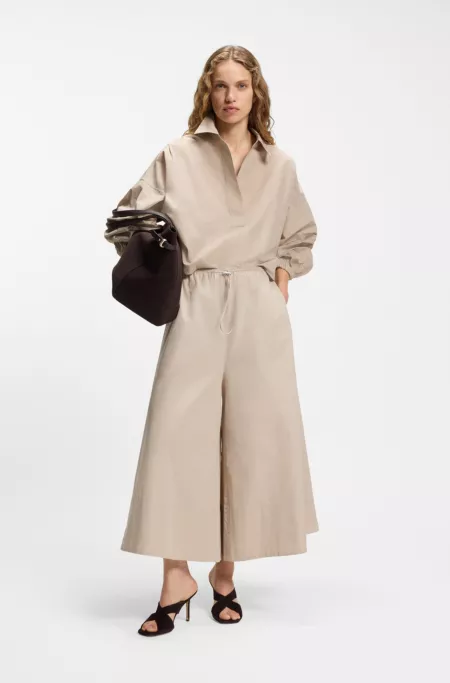 Relaxed-fit trousers in taffeta