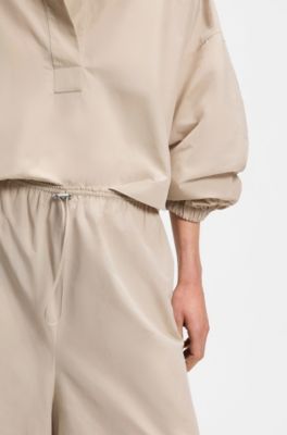 Relaxed-fit trousers in taffeta, Patterned