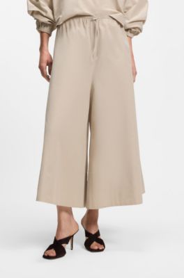 Relaxed-fit trousers in taffeta, Patterned