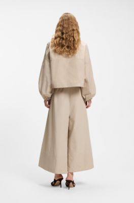 Relaxed-fit trousers in taffeta, Patterned