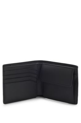Portefeuille &agrave; imprim&eacute; monogramme et logo m&eacute;tallique revisit&eacute;, Noir